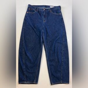 Gap Barrel High Rise Dark Rinse Jeans # 606287 Size 32 14 Regular 28" Inseam